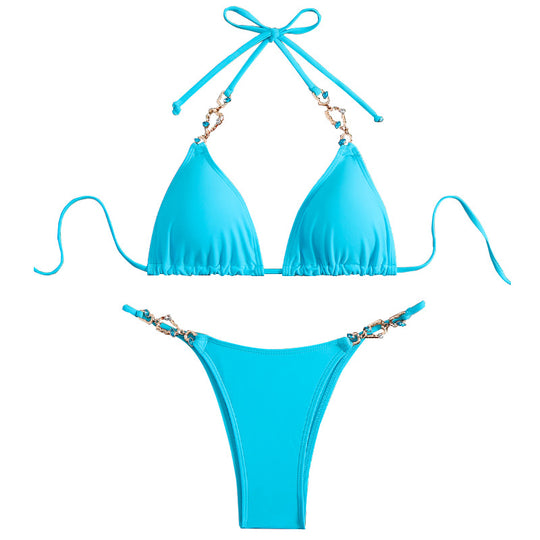 Damen Triangel-Bikini mit schimmernden Anhängern R&B