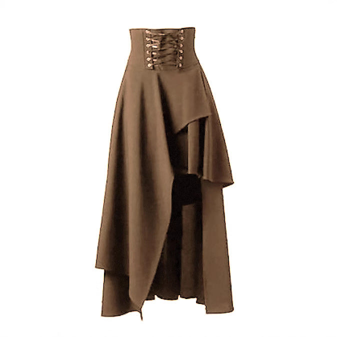 Damen Eleganter asymmetrischer Rock mit Schnürung R&B