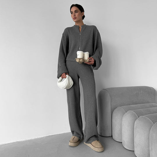 Damen Modisches und bequemes Strick-Ensemble mit weitem Schnitt R&B