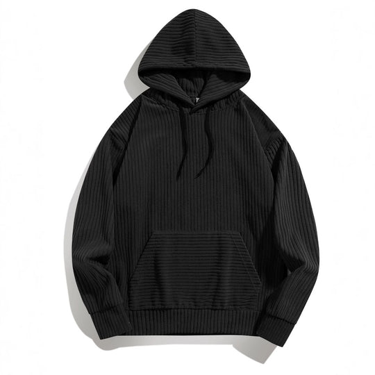 Herren Kapuzenpullover mit strukturierter Ripp-Textur und praktischen Taschen R&B