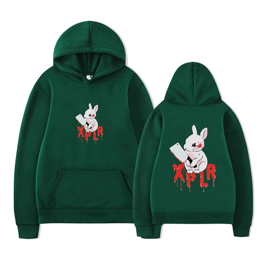 Damen Kapuzensweater mit auffälligem Cartoon-Motiv und bequemer Passform R&B
