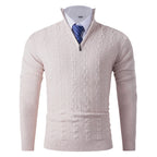 Herren modischer Rollkragenpullover mit strukturiertem Zopfdesign