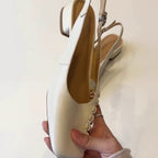 Damen Slingback-Pumps mit dekorativen Strassapplikationen und modernem Schnitt