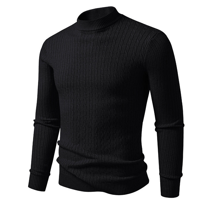 Herren Rollkragenpullover aus strukturiertem Strickmaterial R&B