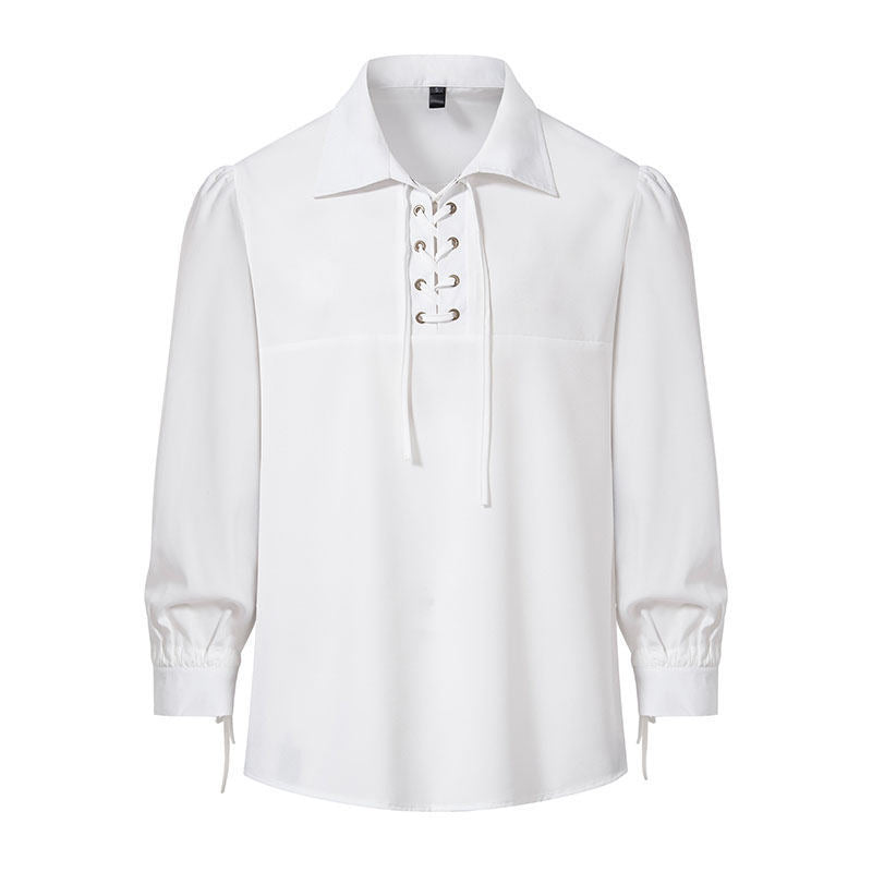 Damen Bluse mit modernem Schnürdesign und lässigen Puffärmeln