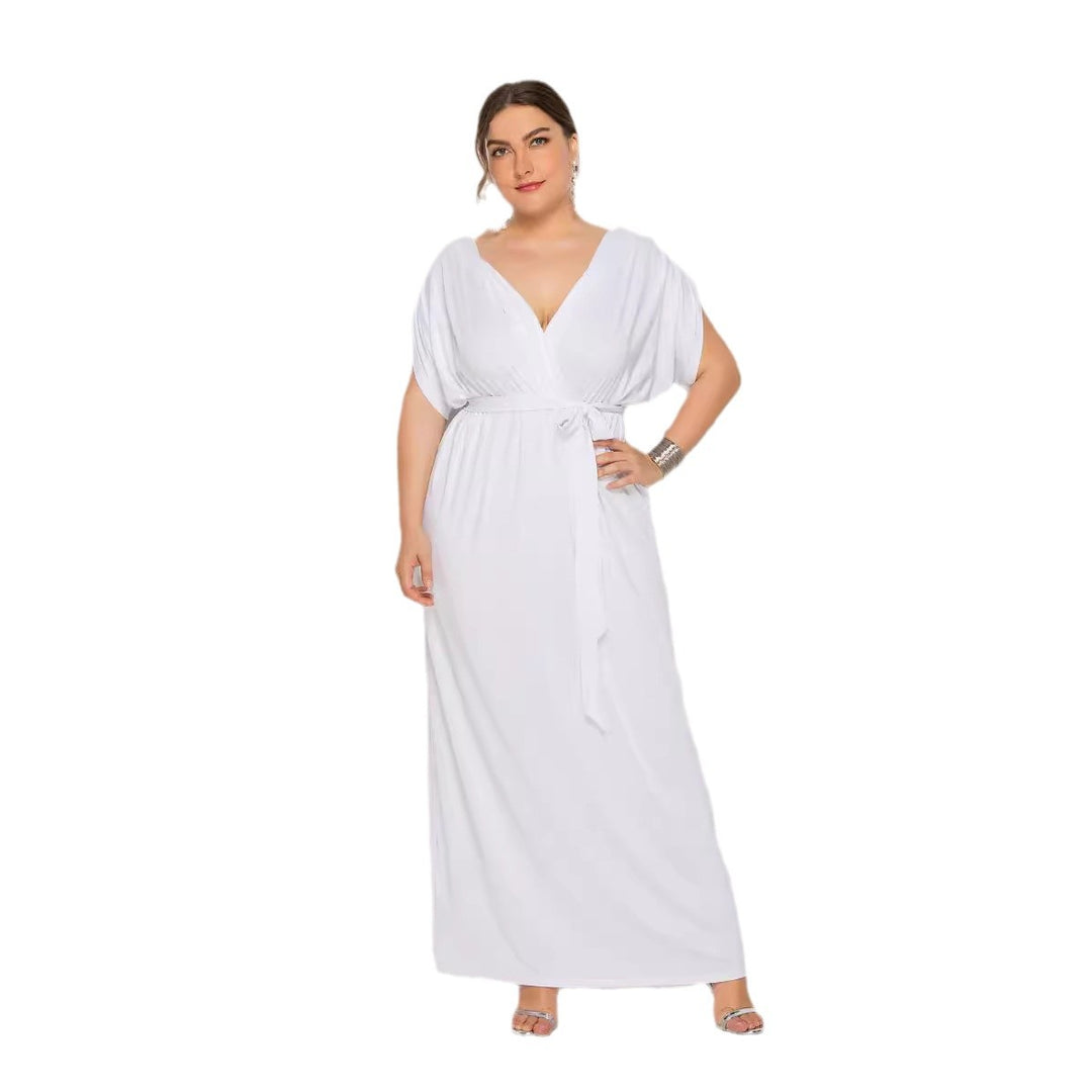 Damen Maxikleid mit raffiniertem Wickeldesign R&B