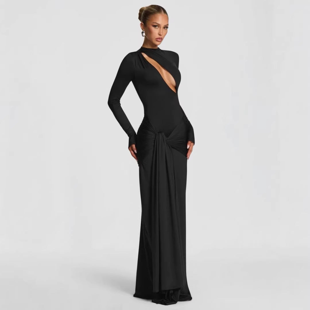 Damen Modisches Maxikleid mit asymmetrischem Ausschnitt R&B