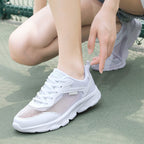 Damen nan leichter Alltags- und Reisesneaker mit luftiger Netzstruktur, dämpfender Leichtsohle und Fersenlasche R&B