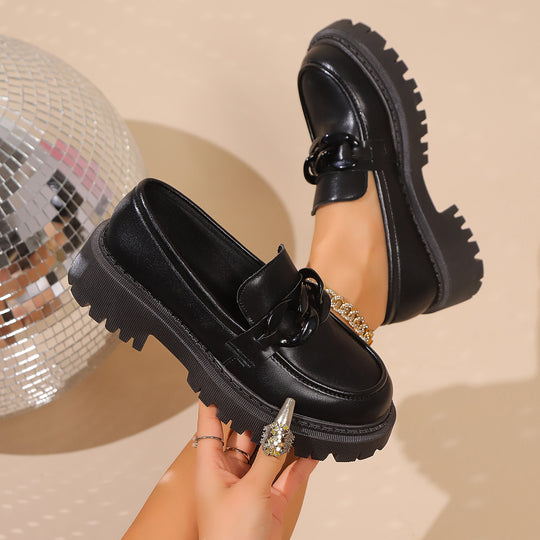 Damen Mokassins mit robustem Plateau und elegantem Riemendesign R&B