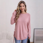 Damen modischer Pullover mit seitlichen BindR&Bändern R&B