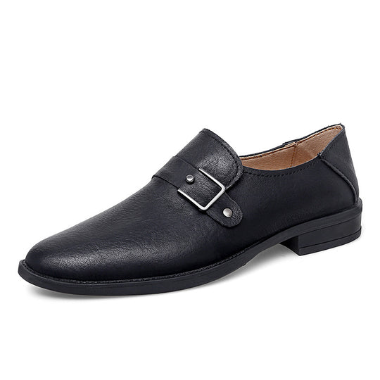 Herren Elegante Leder Slipper mit Schnalle R&B