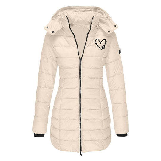 Damen gesteppte Winterjacke mit abnehmbarer Kapuze R&B