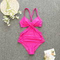 Damen Einteiler Badeanzug mit gekreuztem Design R&B