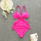 Damen Einteiler Badeanzug mit gekreuztem Design R&B