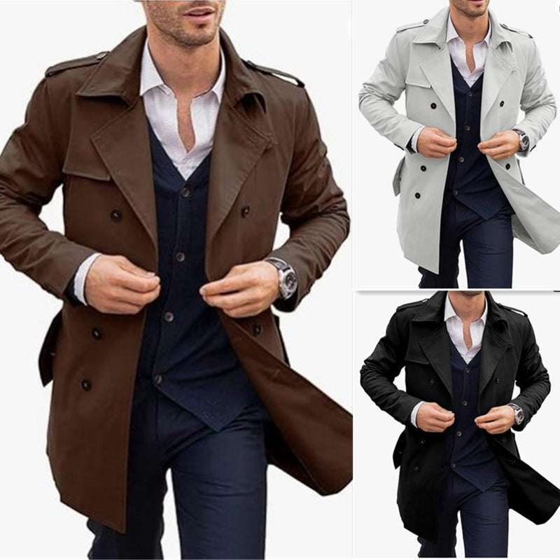 Herren leichter Trenchcoat mit modernem Design und stylischem Stehkragen