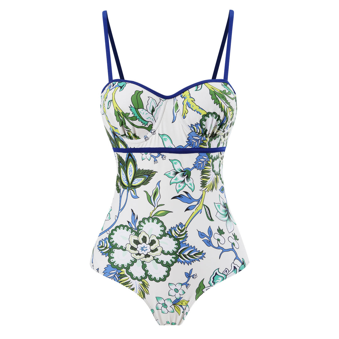 Damen Einteiler Badeanzug mit elegantem Wickelrock R&B