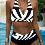 Damen Hochgeschnittener Bikini mit modischem Wickeldesign R&B
