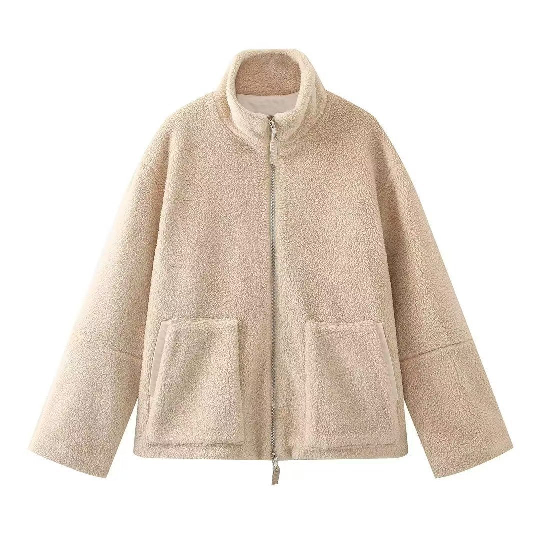 Damen Fleecejacke mit hohem Kragen und Reißverschluss R&B