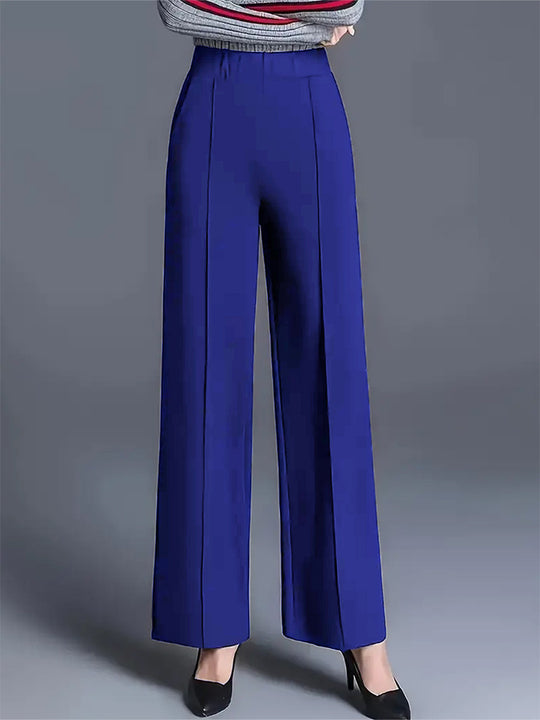 Damen Hochtaillierte Palazzo-Hose mit seitlichen Falten R&B