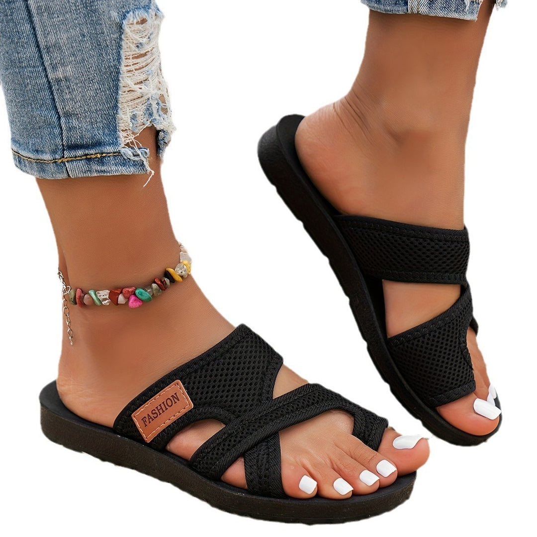 Damen modische Riemensandalen mit atmungsaktiver Struktur und ergonomischer Sohle R&B