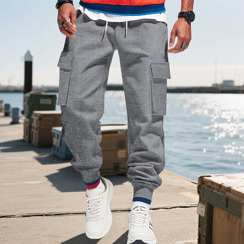 Herren Cargohose mit seitlichen Taschen und elastischem Bund R&B