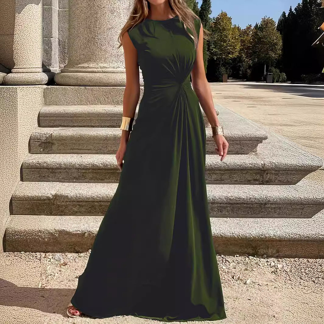 R&B | Elegantes Langkleid mit Langen Ärmeln, Revers und Unifarbenem V-Ausschnitt für Damen