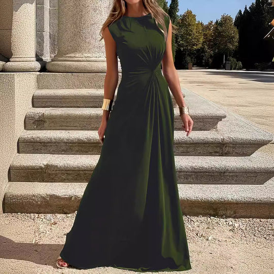 R&B | Elegantes Langkleid mit Langen Ärmeln, Revers und Unifarbenem V-Ausschnitt für Damen