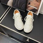 Damen sportive Sneaker aus hochwertigem Leder mit atmungsaktiver Mesh-Zunge R&B
