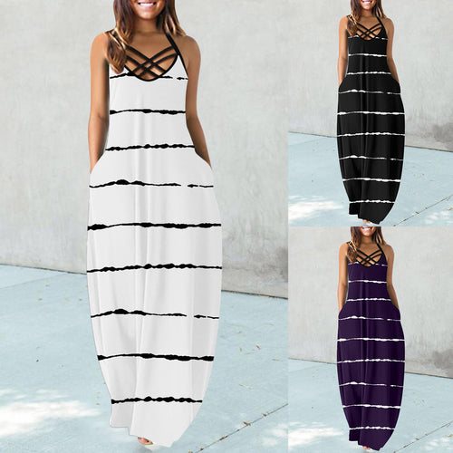 Damen Maxikleid mit trendigem Rückenausschnitt R&B