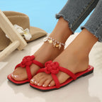 Damen modische Flip-Flops mit floralen Knoten-Details R&B