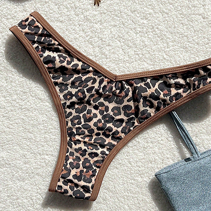 Damen Triangel-Bikini mit exotischem Print und verstellbaren Trägern R&B