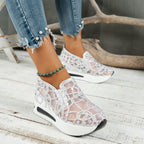 Damen Sneakers mit luxuriösem Strass-Muster und bequemem Fußbett R&B