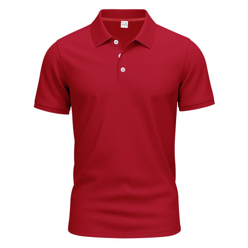 Herren nan Polokragen-Shirt mit schlanker Passform, atmungsaktiver Meshstruktur und flacher Zwei-Knopfleiste R&B