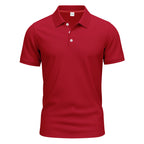 Herren nan Polokragen-Shirt mit schlanker Passform, atmungsaktiver Meshstruktur und flacher Zwei-Knopfleiste R&B
