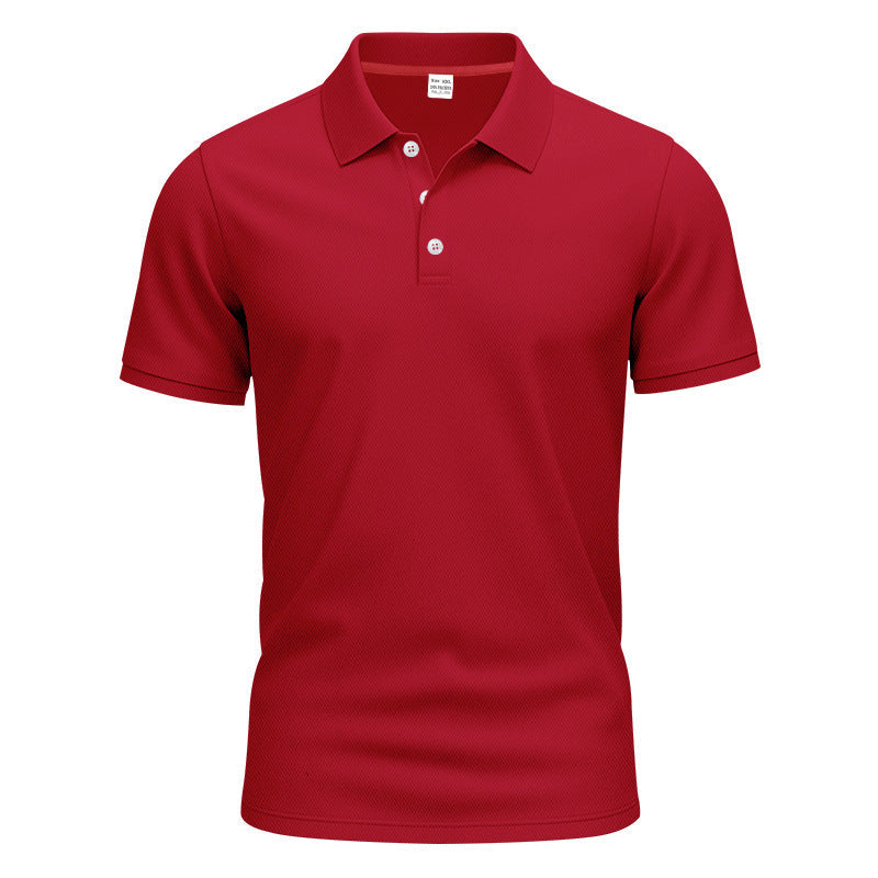 Herren nan Polokragen-Shirt mit schlanker Passform, atmungsaktiver Meshstruktur und flacher Zwei-Knopfleiste R&B