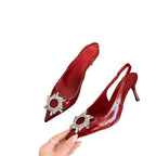 Damen Slingback-Pumps mit funkelndem Strass-Akzent R&B