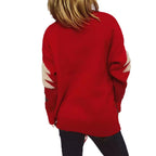 Damen festlicher Pullover mit weihnachtlichem Motiv und Glitzerapplikationen R&B