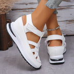 Damen Atmungsaktive Keilsandalen mit verstellbaren Riemen R&B