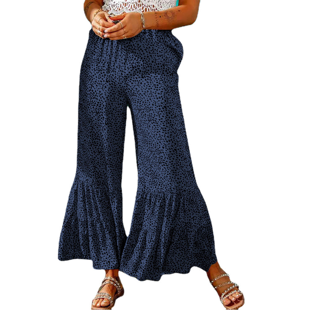Damen Weite Palazzo-Hose mit voluminösem Saum und elastischem Bund R&B