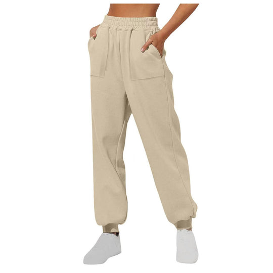 Damen lässige Freizeithose mit hohem Bund R&B