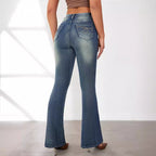 Damen Flared Jeans mit hohem Bund und schickem Schnitt R&B