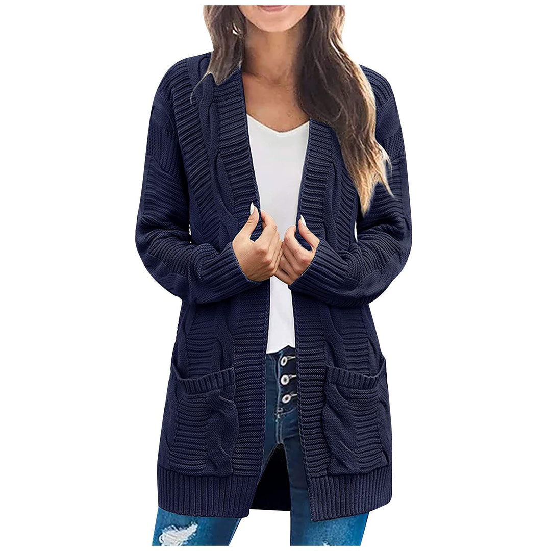 Damen Strickjacke Mit Tiefen Taschen und Strukturiertem Design R&B