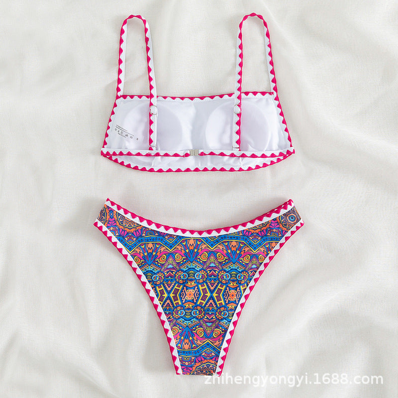 Damen Bandeau-Bikini mit trendy ethnic-muster R&B