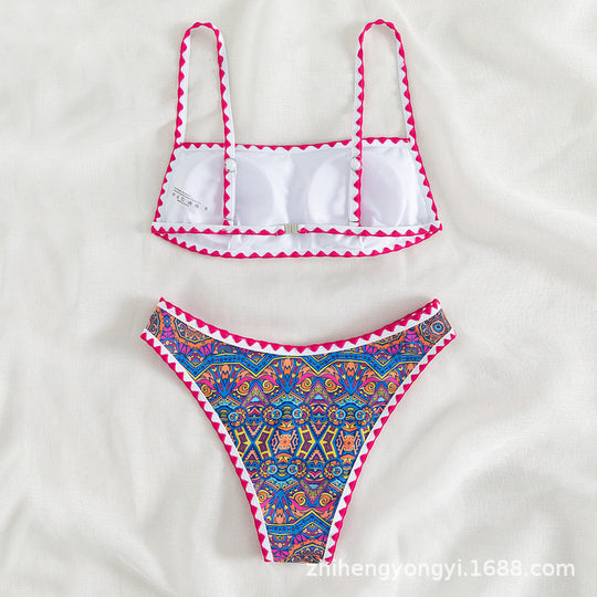 Damen Bandeau-Bikini mit trendy ethnic-muster R&B