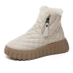 Damen Winterstiefel mit modischem Zipper-Design und kuscheligem Innenfutter R&B