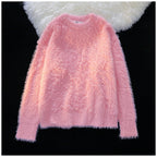 Damen Flauschiger Rundhalspullover R&B