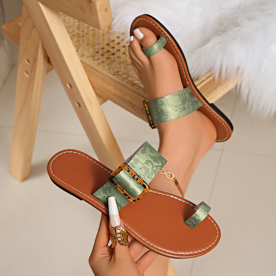 Damen elegante Sling-Sandalen mit modischen Riemen und dekorativem Schmuck R&B