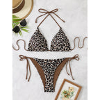 Damen Triangel-Bikini mit verspieltem Leopardenmuster R&B