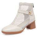 Damen Stiefeletten mit Netzdesign und komfortablem Blockabsatz R&B