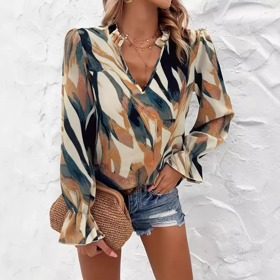 Damen Bluse mit modischem Farbmuster R&B